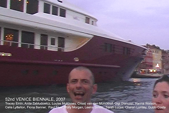 Gigi Giannuzzi and Hannah Watson, Venice Biennale 2007. Still from film Vanessa's Art Diaries.