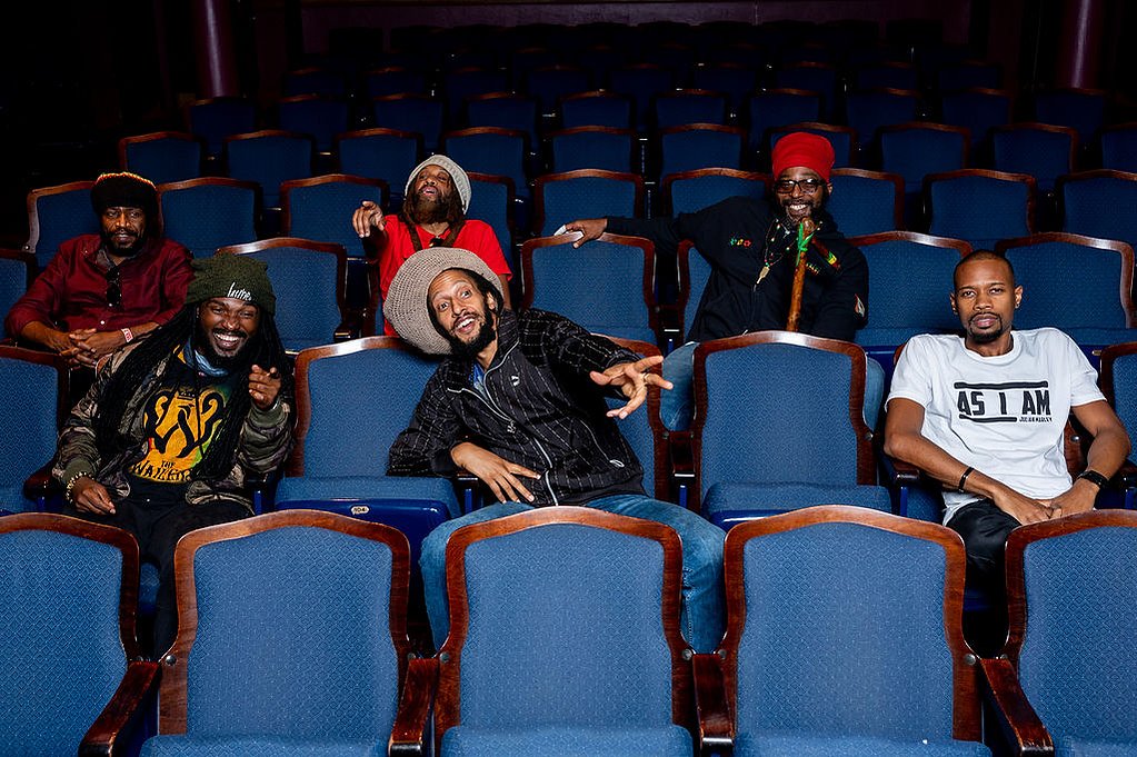 Some one-on-one time with The Wailers and Julian Marley pre-show at Old School Square's theater.


