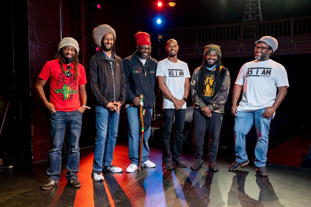 Some one-on-one time with The Wailers and Julian Marley pre-show at Old School Square's theater.

