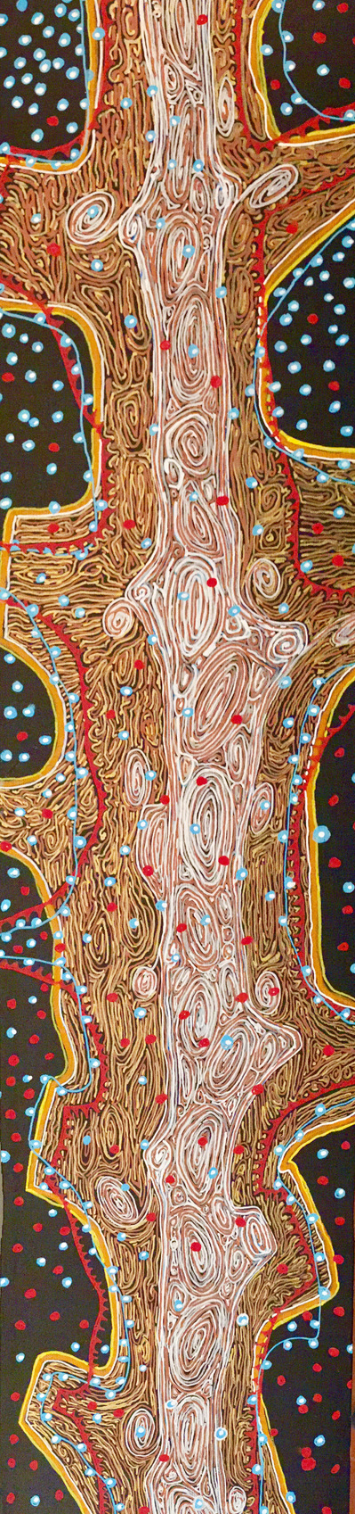 #11 Milkyway
Acrylic Spray Paint and Paint Pen on Wood Panel 
24"x6"