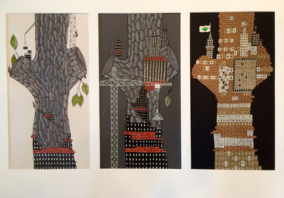 Urban Creep Triptych, SOLD