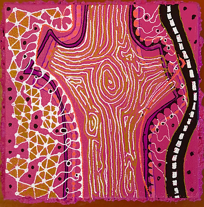 #6 Embedding (Sold)
Acrylic Spray Paint and Paint Pen on Wood Panel 
6"x6"
