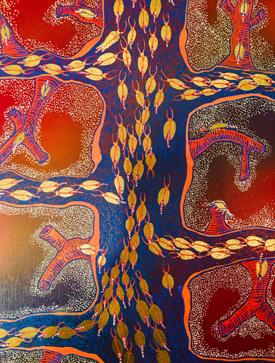#39 Fireflies are Beetles - Fancy That
Acrylic Spray Paint and Paint Pen on Wood Panel 
14"x11"