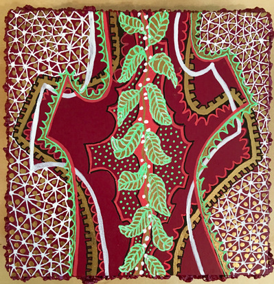 #10 Growth
Acrylic Spray Paint and Paint Pen on Wood Panel 
6"x6"