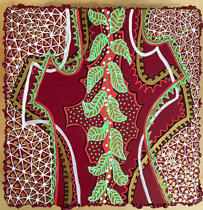 #10 Growth
Acrylic Spray Paint and Paint Pen on Wood Panel 
6"x6"