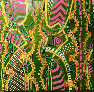 #5 Marquis (Sold)
Acrylic Spray Paint and Paint Pen on Wood Panel 
6"x6"