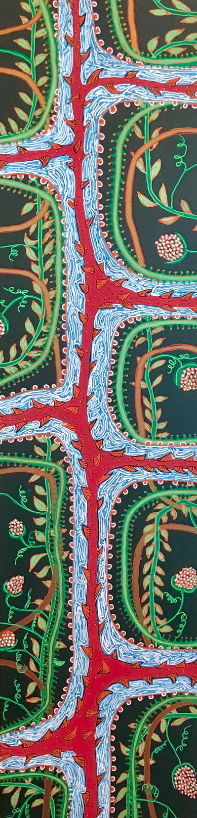 #17 No Pain, No Gain
Acrylic Spray Paint and Paint Pen on Wood Panel 
24"x6"