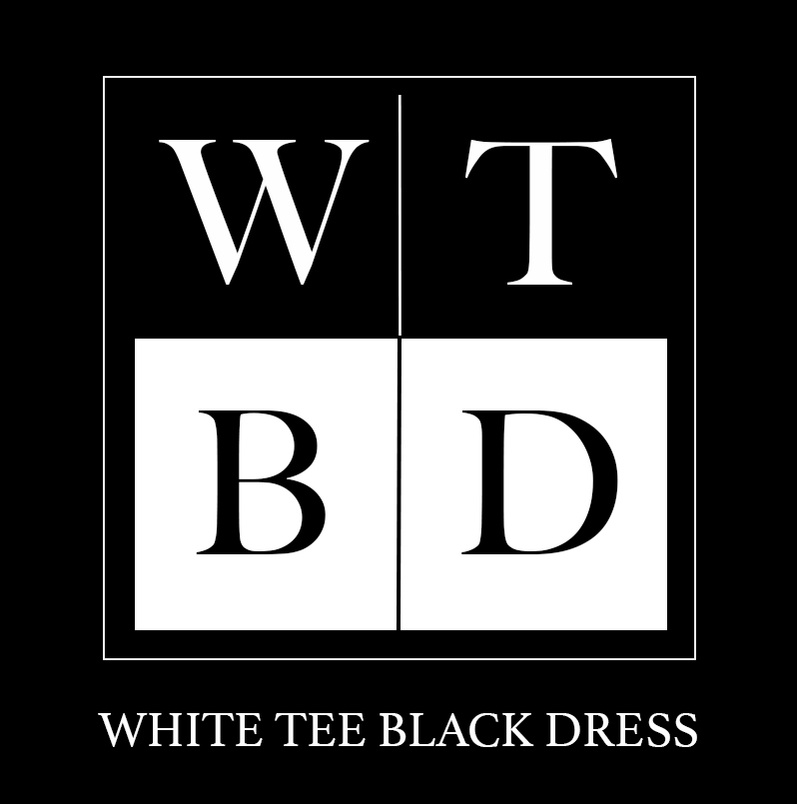 White Tee Black Dress 