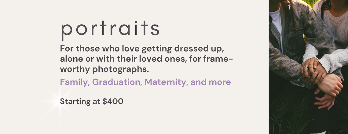 Portrait photography package pricing by Aly Rose Photo. For those who love getting dressed up, alone or with their loved ones, for frame-worthy photographs. Graduation/ grad, family portraits, maternity, starting at $400. Southern California photographer