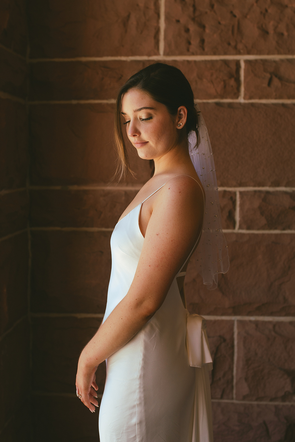 Elegant portrait of the bride at a courthouse wedding ceremony, Old Orange County Courthouse, Santa Ana, CA, Aly Rose Photo, natural light engagement, elopement, wedding, portrait, lifestyle photographer in Southern California
