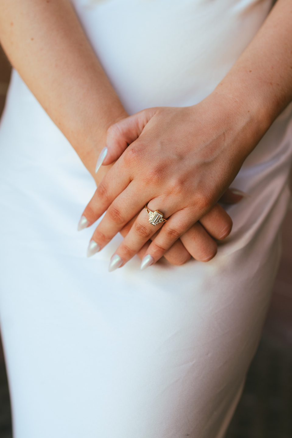 Elegant close up portrait of the bride's ring at a courthouse wedding ceremony, Old Orange County Courthouse, Santa Ana, CA, Aly Rose Photo, natural light engagement, elopement, wedding, portrait, lifestyle photographer in Southern California