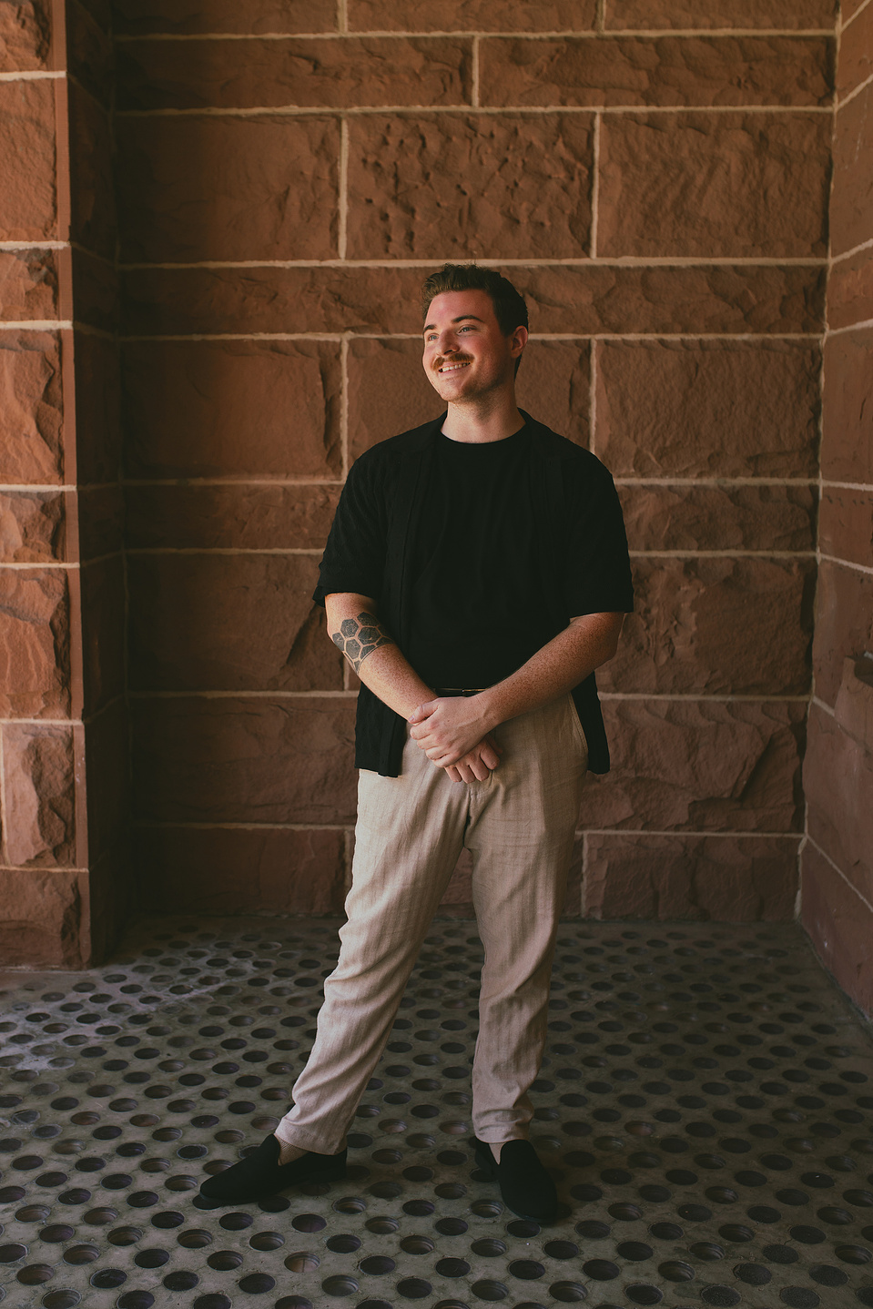 Elegant portrait of the groom at a courthouse wedding ceremony, Old Orange County Courthouse, Santa Ana, CA, Aly Rose Photo, natural light engagement, elopement, wedding, portrait, lifestyle photographer in Southern California