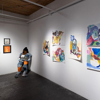 6 "Mommy Mayhem" paintings by Toronto Artist Rachael Grad on view in Montreal at Art Mur Gallery