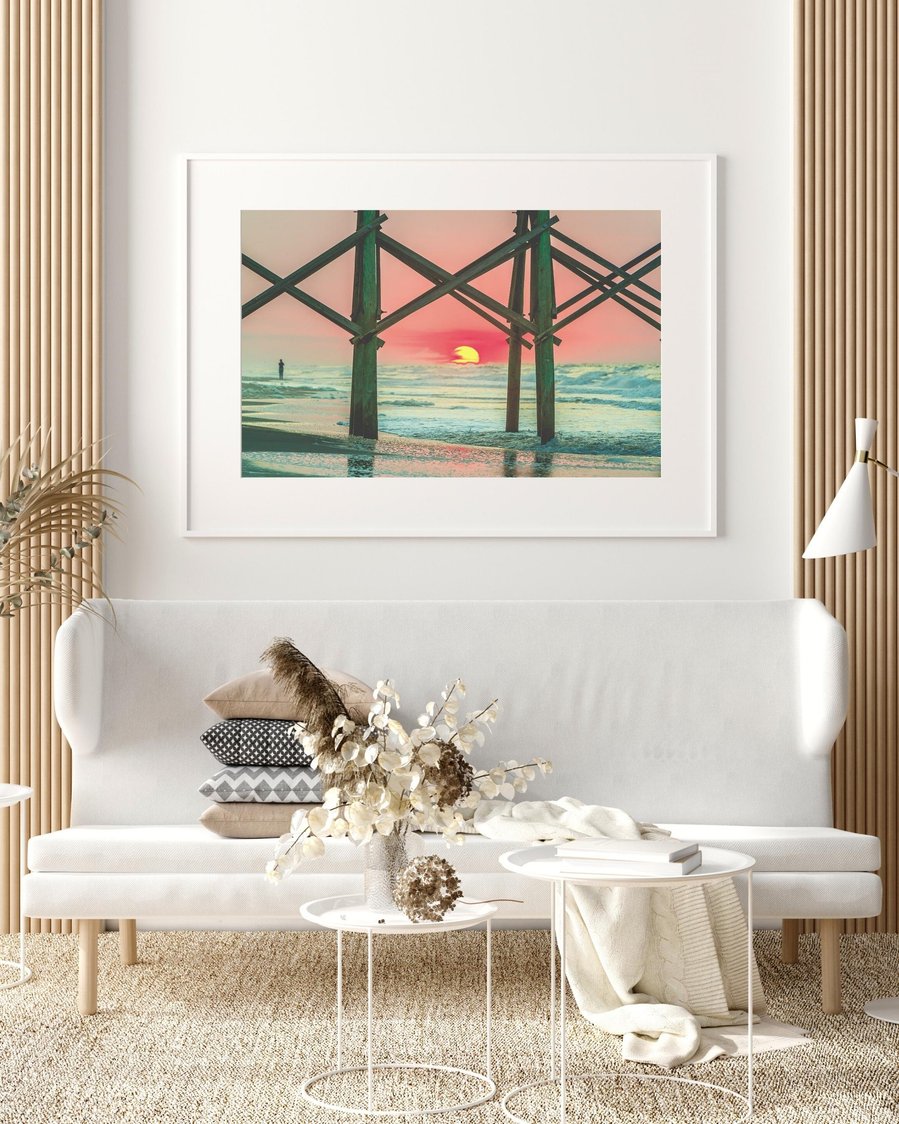 Folly Beach Sunrise Print for Sale. Fine Art Photography by Anh Bao Tran-Le
