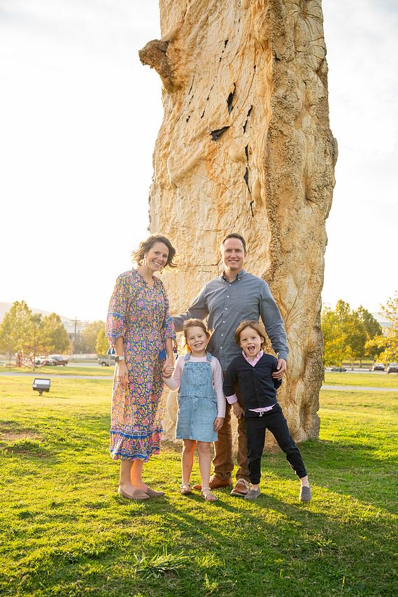 Family portraits in Chattanooga, Tennessee at Montague Sculpture Fields 