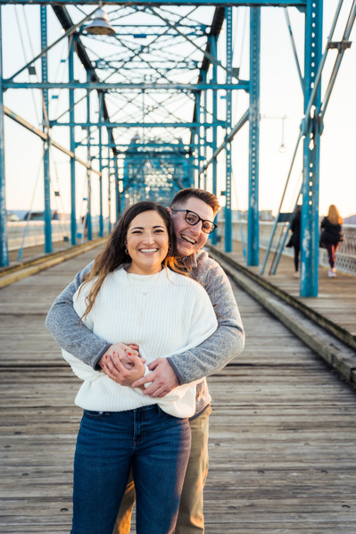 Engagement Portraits Walnut Street Bridge in Chattanooga
