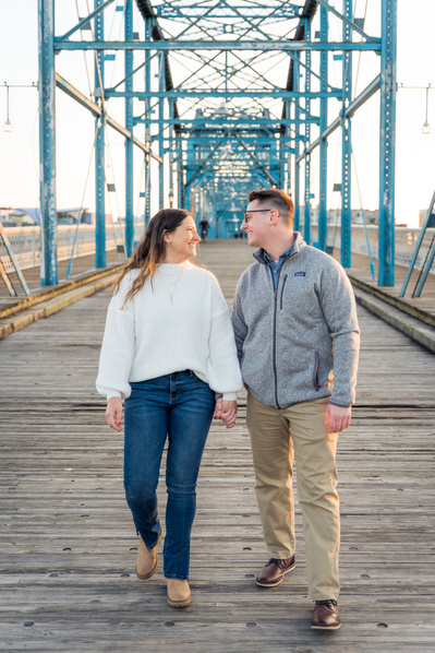 Engagement Portraits Walnut Street Bridge in Chattanooga