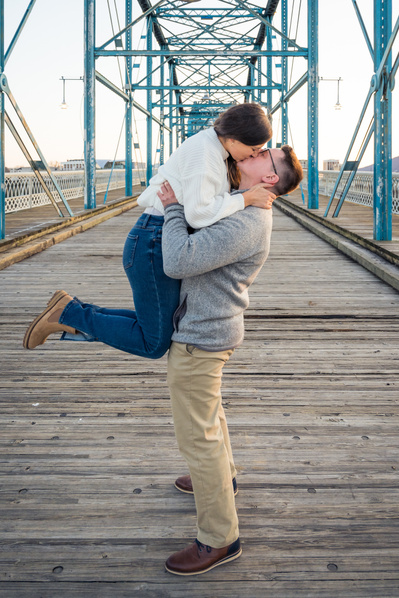 Engagement Portraits Walnut Street Bridge in Chattanooga