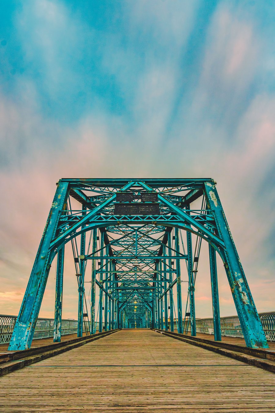 Walnut Street Bridge, Chattanooga Tennessee (TN) sunrise photography print for sale