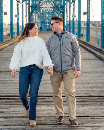 Engagement Portraits Walnut Street Bridge in Chattanooga