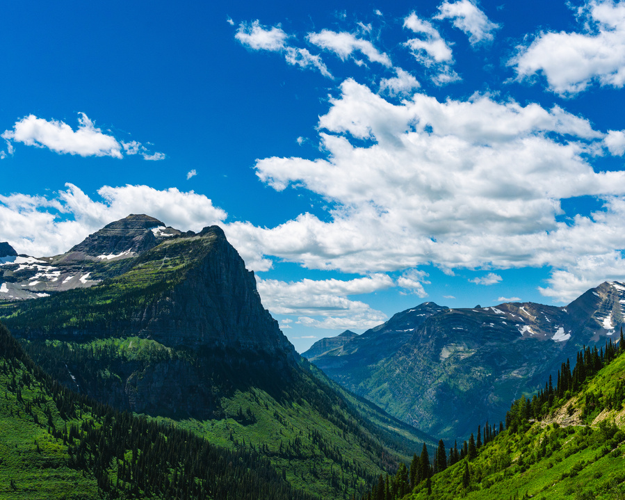 Going-to-the-Sun Road, Glacier National Park landscape nature print for sale by Anh Bao, wandering.anhbao

