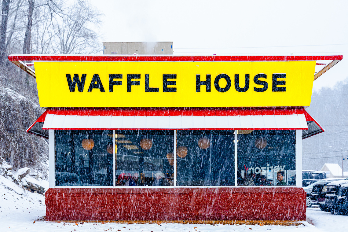 Waffle House in Chattanooga covered in snow, January 2025 by Anh Bao Tran-Le Photography