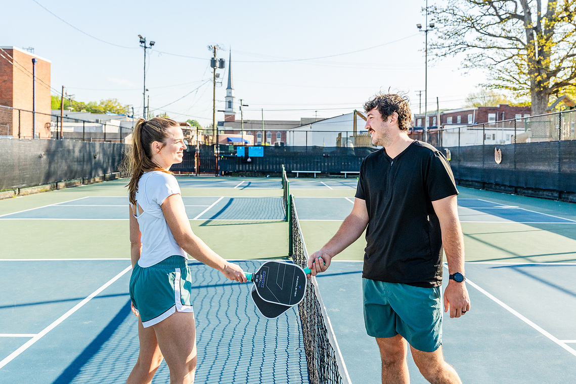 Candid outdoor pickleball lifestyle session capturing authentic moments—book your portrait session today in Chattanooga.