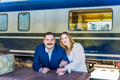 Engagement portrait photography at Tennessee Valley Railroad Museum