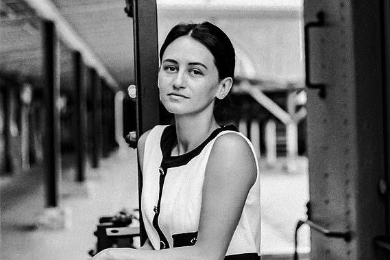Film portraits of female fashion model in Chattanooga's Choo Choo