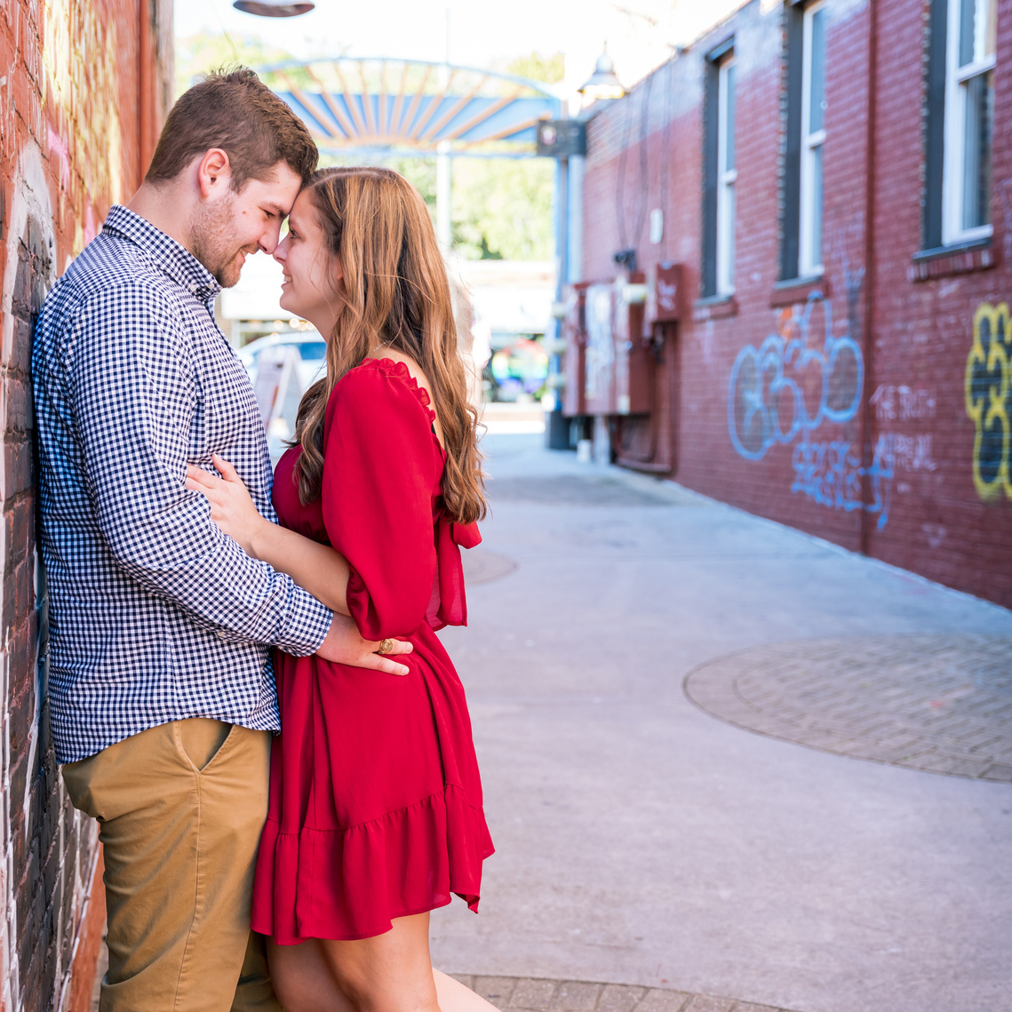 Engagement Portraits at Coolidge Park's Chalk Alley, Chattanooga, Tennessee 