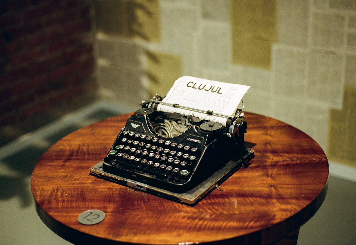 Typewriter exhibited at Muzeon, the museum of Transylvanian Jews. Cluj-Napoca, Romania.
