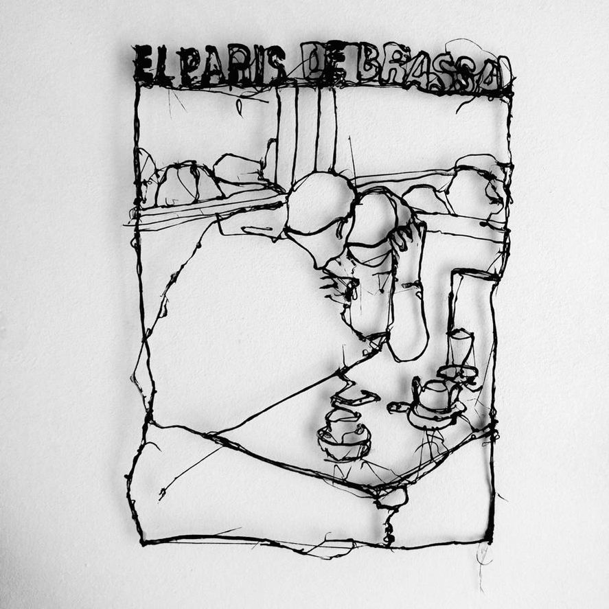 Brassai picture made with PLA/ wood filament. 3D handdrawing