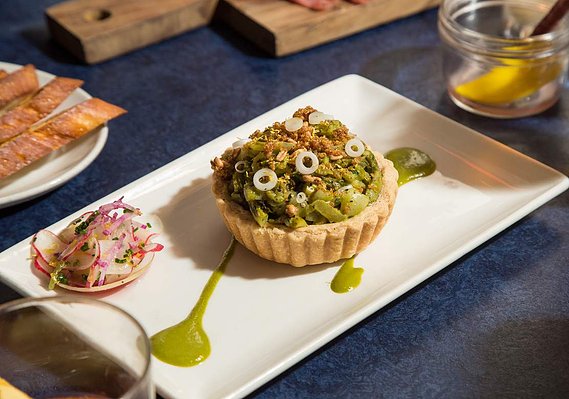 Blue Smoke NYC, Union Square Hospitality Group, Jean-Paul Bourgoeis, Taste Talks, Food Photography, Vintage Food Photography, spring vegetable torte