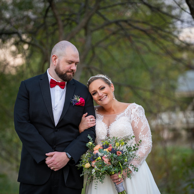 bride and groom after wedding