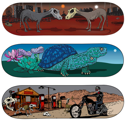 Explore our gallery of cool painted skateboard decks. Find one-of-a-kind art to elevate your ride. Stand out at the skatepark!