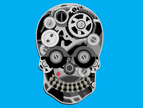 HEAVILY STYLISED TECHNO SHOWING INTERNAL WORKINGS OF THE BRAIN 
