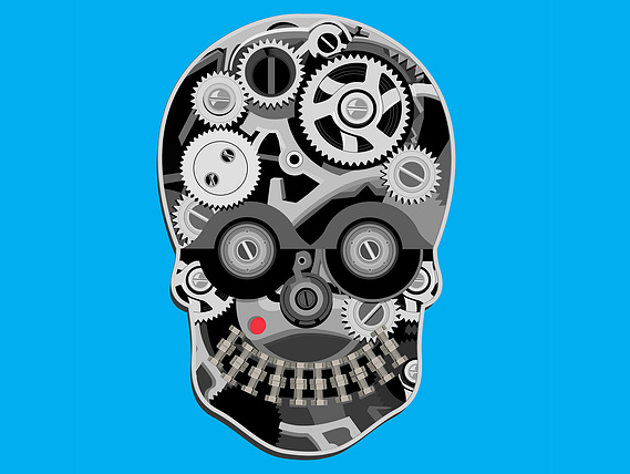 HEAVILY STYLISED TECHNO SHOWING INTERNAL WORKINGS OF THE BRAIN 