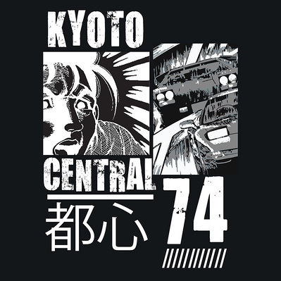 JAPANESE MANGA THEMED GRAPHIC ON TEE SHIRT 