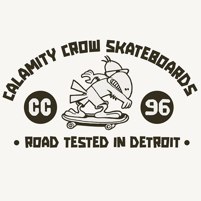 RETRO SKATEBOARD GRAPHIC ON TEE SHIRT