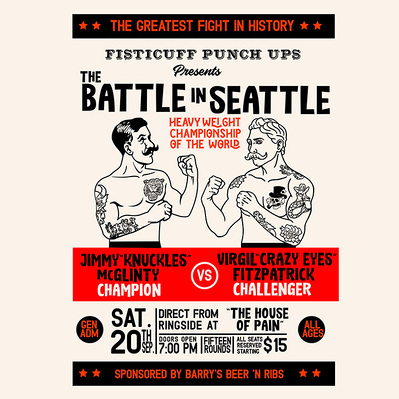 RETRO BOXING POSTER ON A TEE SHIRT