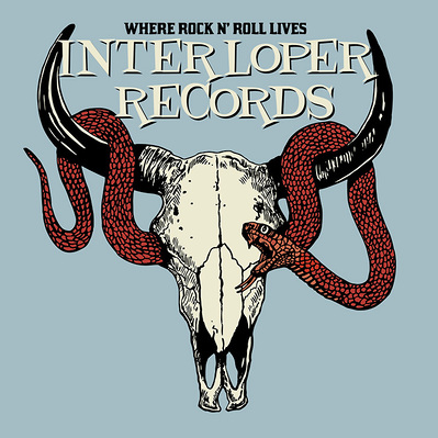SNAKE AND BISON SKULL GRAPHIC REPRESENTING RECORD COMPANY ON TEE SHIRT