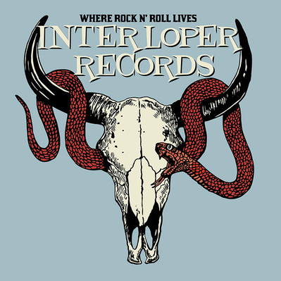 SNAKE AND BISON SKULL GRAPHIC REPRESENTING RECORD COMPANY ON TEE SHIRT