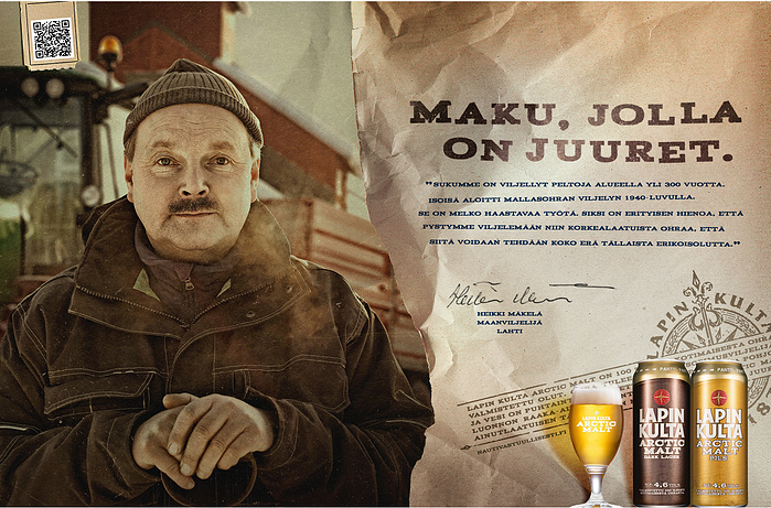 Lapin Kulta Arctic Malt printti ilme pakkaus pakkausdesign Kimmo Korhonen JrSr Helsinki Oy