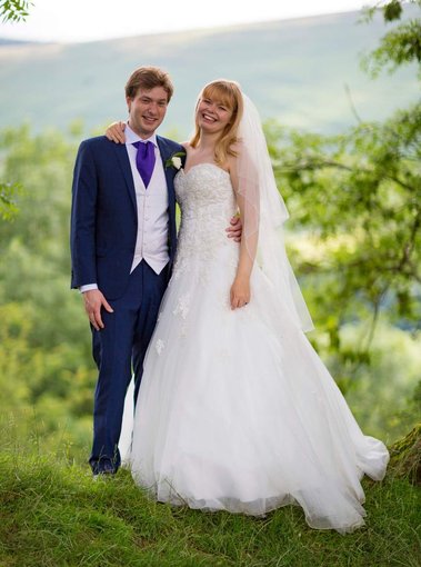 The happy couple. A post-wedding photograph taking in Hope Valley.