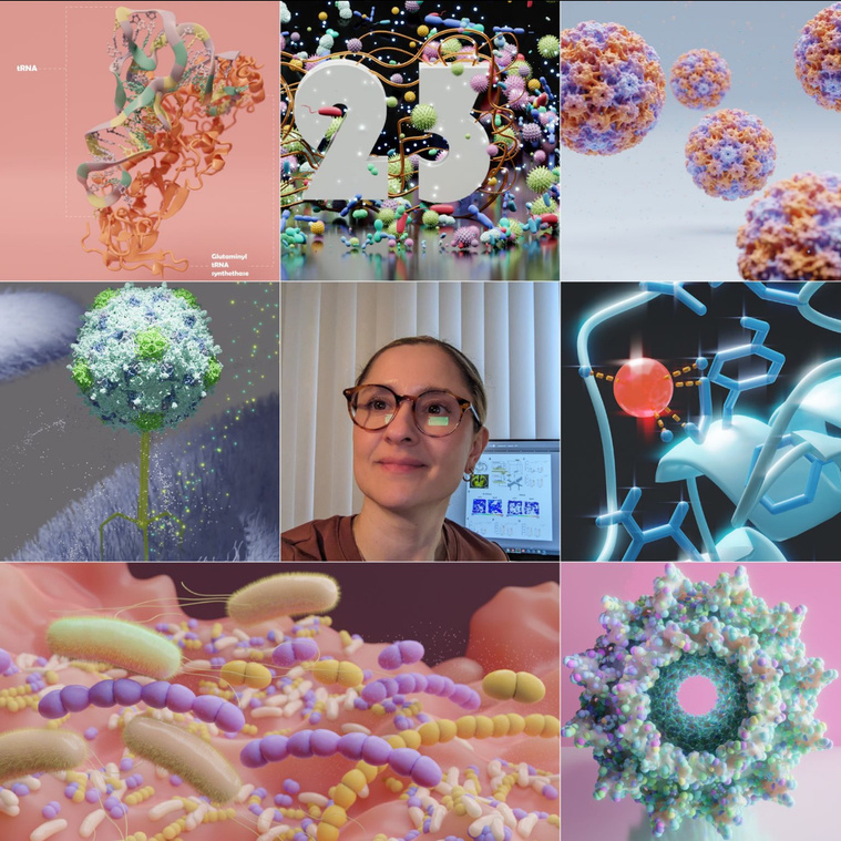 art versus artist collage of 3D illustrations and the artist