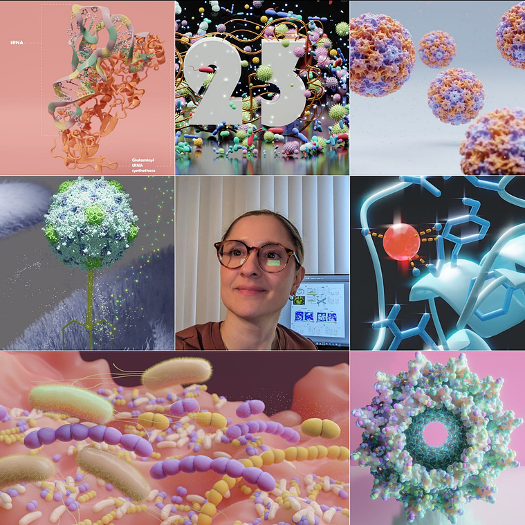 art versus artist collage of 3D illustrations and the artist