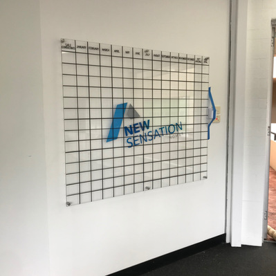 Whiteboard for New Sensation Homes head office. 