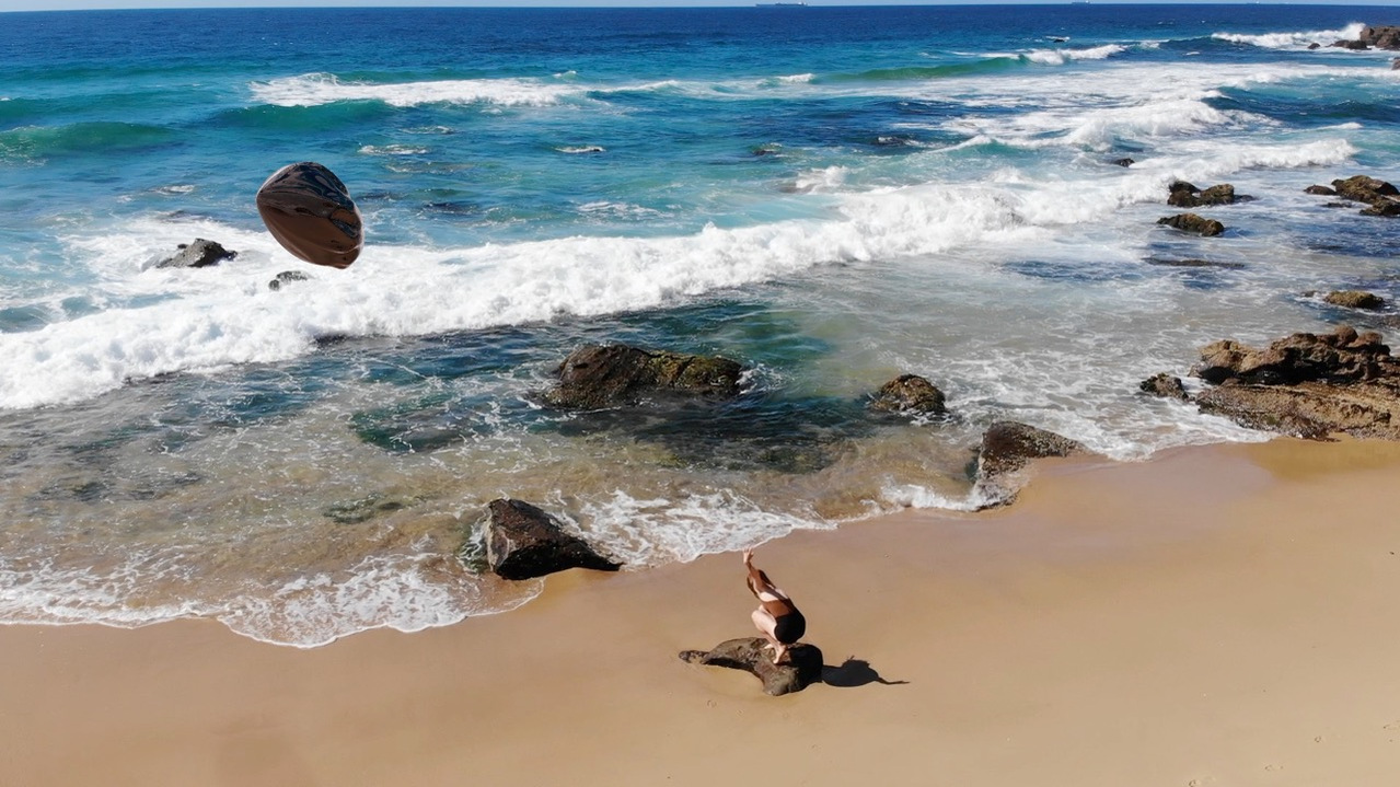 A  screen shot from the short film "Poems by the Ocean."