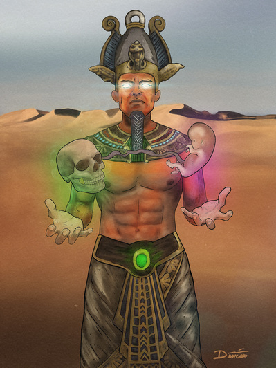 Portrait of King Osiris, king of Egypt.