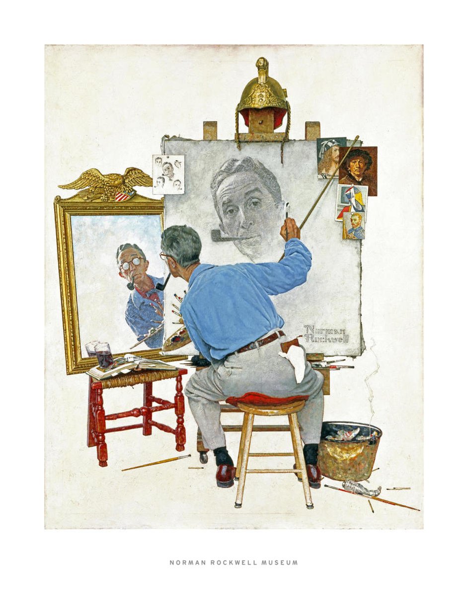 Norman Rockwell's Triple Self Portrait